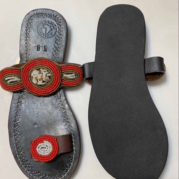 African Maasai sandals/ Leather sandals - Picture 1 of 2